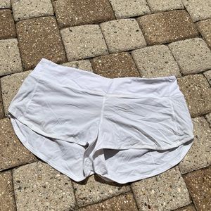 White Speed Up Lululemon Shorts